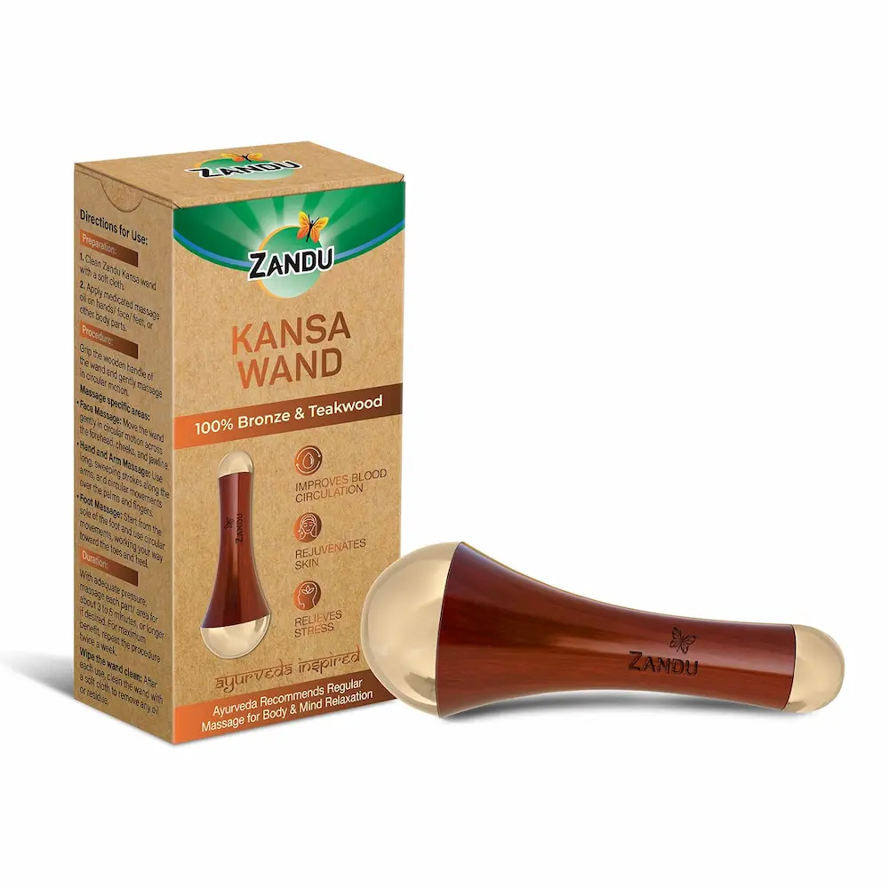 Zandu Ayurvedic Dual-Sided Kansa Wand Massager